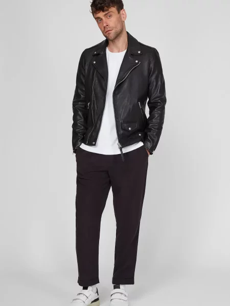 Кожаная куртка Allsaints черная