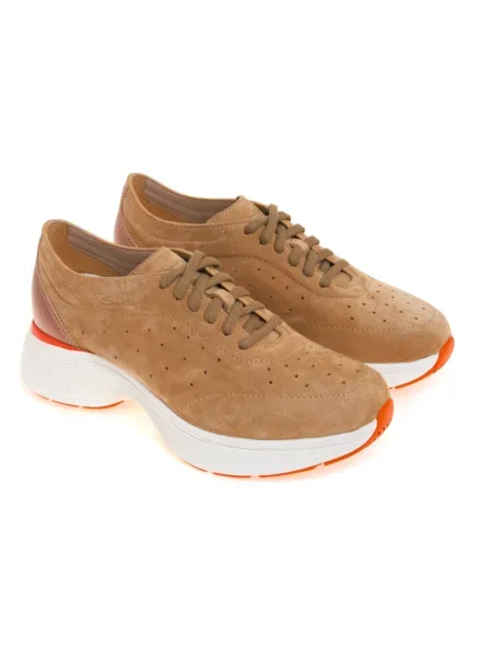 Sneakersy Santoni skórzane beżowe