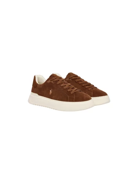 Sneakersy Polo Ralph Lauren skórzane brązowe