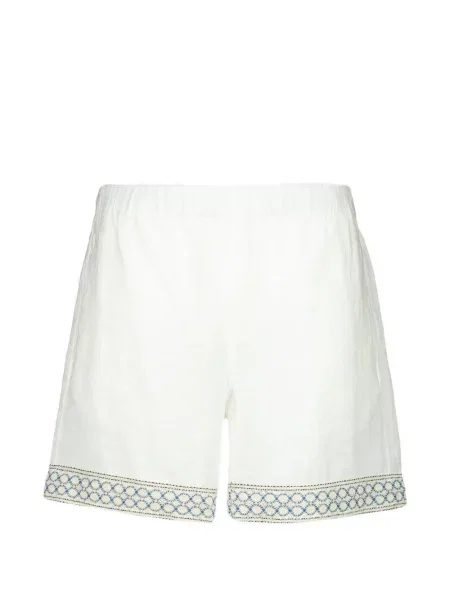 Pantaloni scurți Commas cu broderie alb