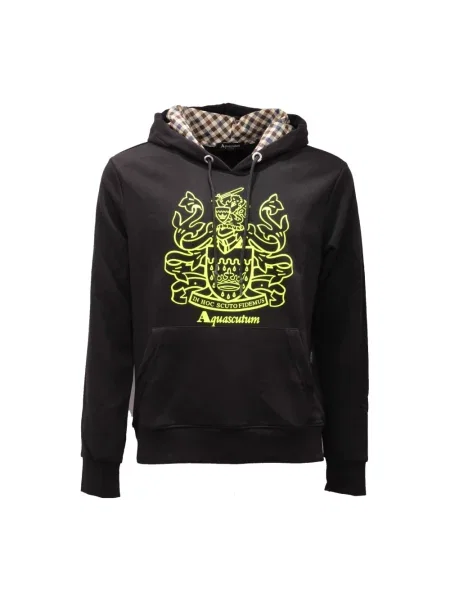 Bluza z kapturem Aquascutum z kapturem z długim rękawem czarna