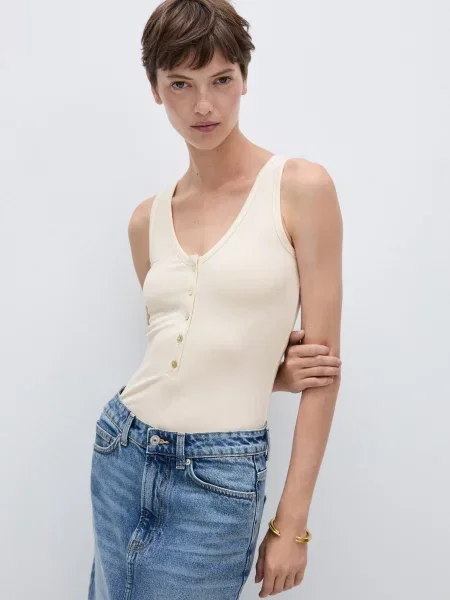 Боді MANGO бежевий