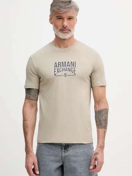 Armani Exchange t-shirt beżowa