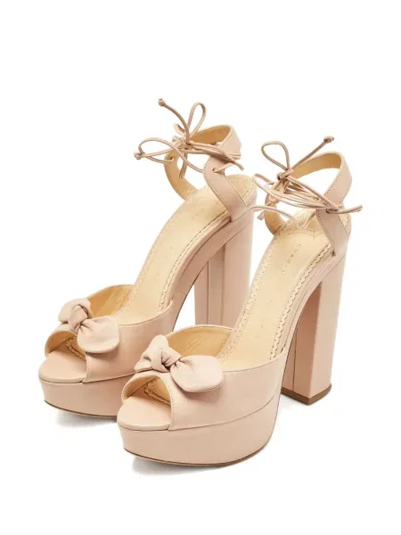 Кожени сандали Charlotte Olympia розово