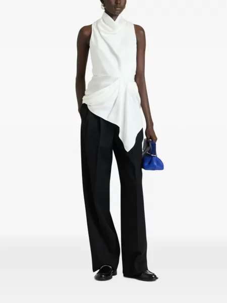 Top Givenchy din satin drapat alb