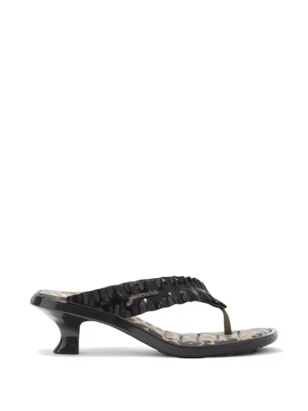Sandale Ganni cu imagine cu model leopard negru
