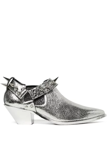 Botki Junya Watanabe skórzane z ćwiekami szare