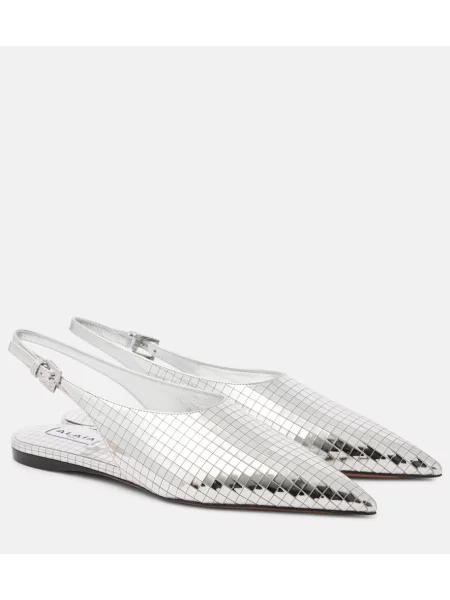 Usnjene balerinke Alaia z odprtimi petami