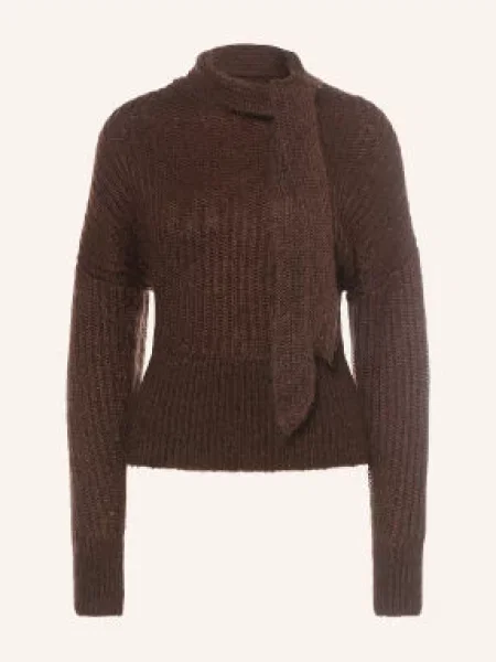 Allsaints Sweter Etty Z Moheru Z Kokardką braun