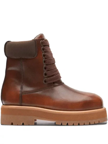 Botine Pdf cu șireturi din dantelă maro