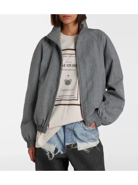Geacă Acne Studios în carouri gri