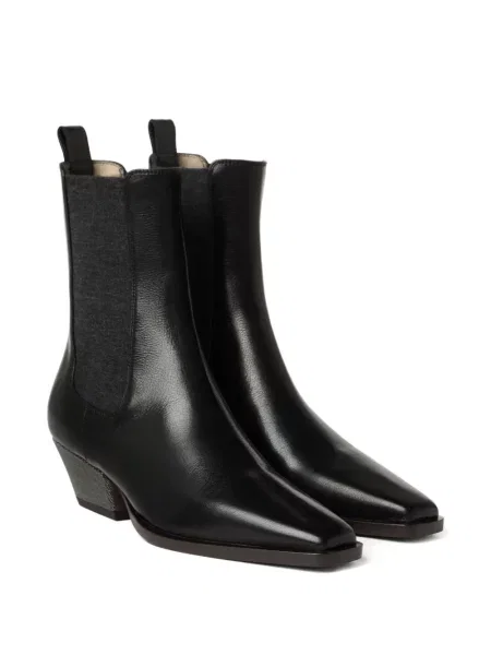Botine chelsea Brunello Cucinelli din piele negru