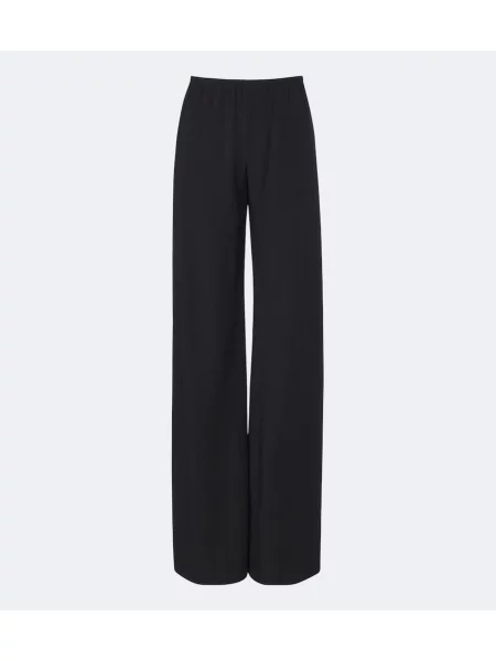 Pantaloni The Row de lână negru