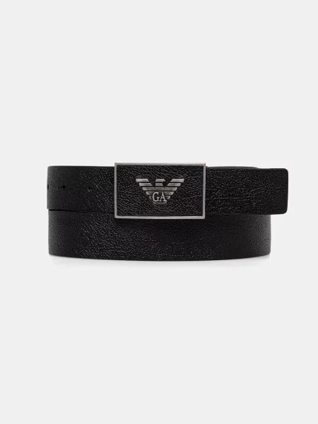 Emporio Armani curea pentru bărbați din piele negru