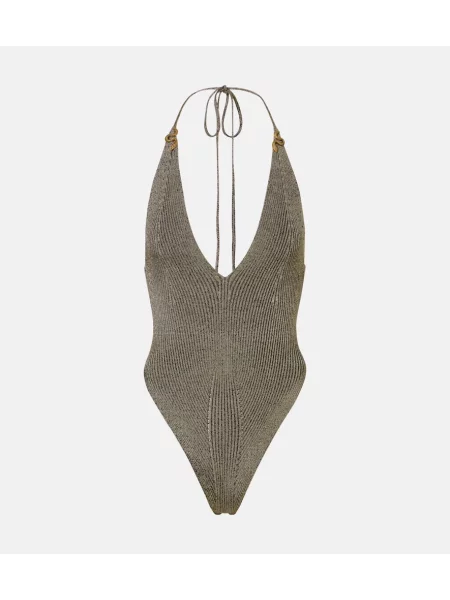 Body Roberto Cavalli cu gât halter auriu