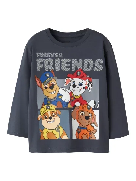 NAME IT Tricou NMMAndreas Paw bleumarin / maro caramel / roșu intens alb