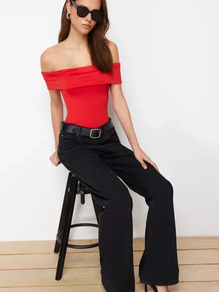 Gulerat body Trendyol tricotate roșu