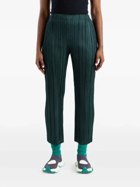 Pantaloni Pleats Please Issey Miyake verde