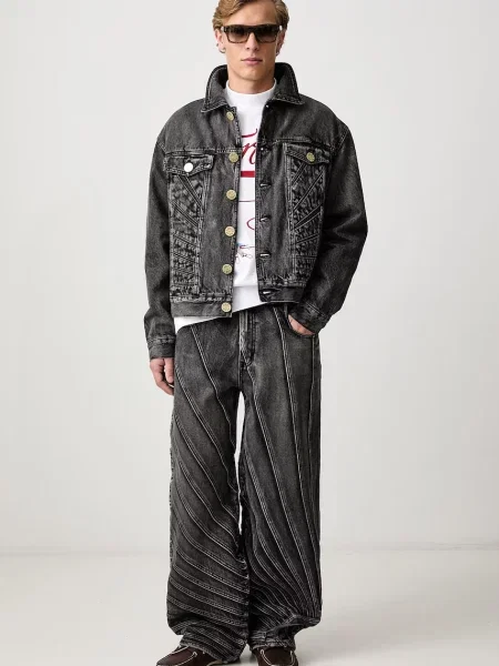 House of Errors All Seeing jachetă scurtă din denim pentru bărbați