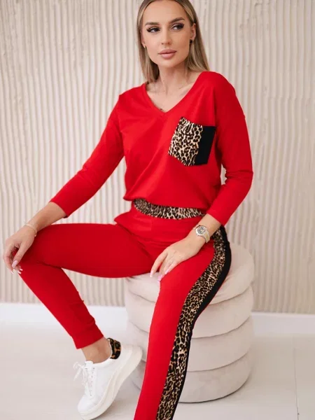 Komplet dresowy Kesi czerwony