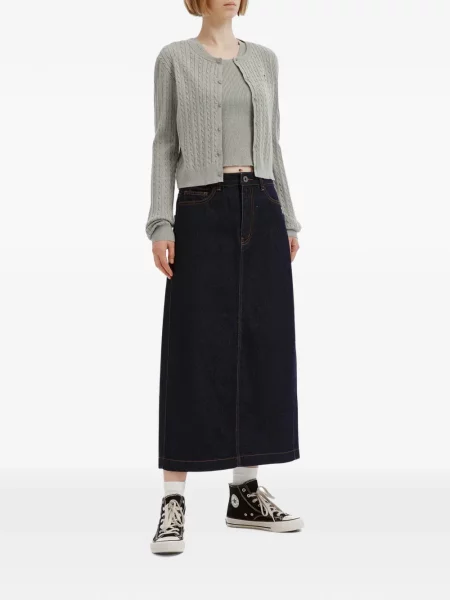 Cardigan Chocoolate cu broderie tricotate gri