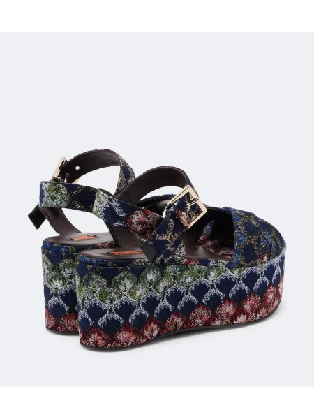 Sandale Missoni cu platformă albastru