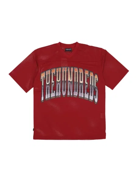Koszulka The Hundreds z dekoltem w serek czerwona