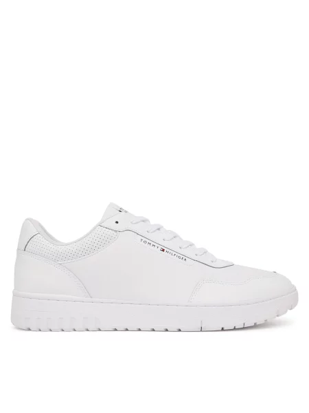 Laisvalaikio batai Tommy Hilfiger Th Basket Core Leather balta