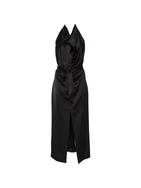 Rochie midi Imperial până la genunchi cu legături cu crăpătură negru