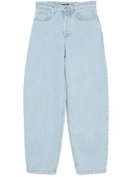 Jeansy Mugler sznurowane koronkowe niebieskie