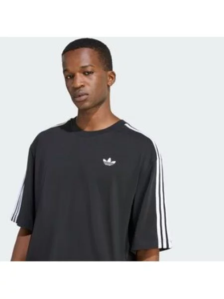 Pruhované tričko Adidas černé