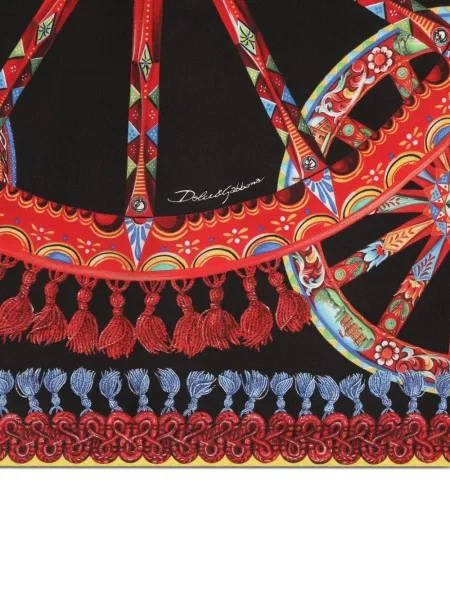 Fular Dolce & Gabbana de mătase cu imagine negru