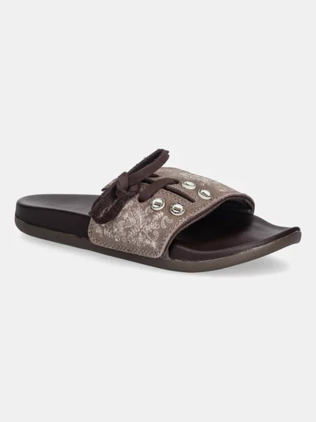 Велурени чехли adidas Adilette Comfort кафяво