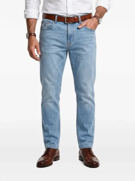 Blugi Brunello Cucinelli cu 5 buzunare albastru