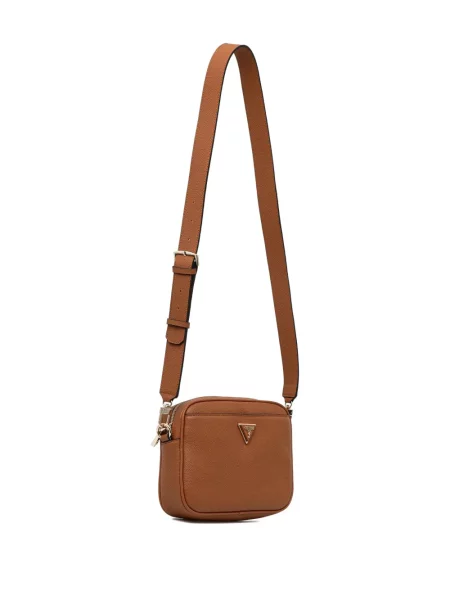 Crossbody torbica Guess s autogramom smeđa