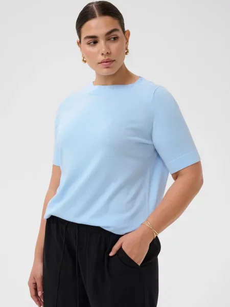 KAFFE CURVE Pulover KCLizzy azuriu