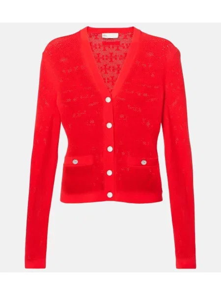 Cardigan Tory Burch din jacard roșu