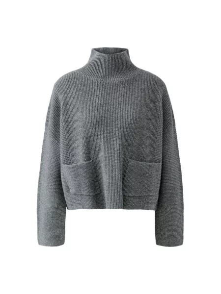 Sweter Oui wełniany szary