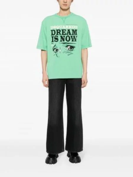 Raštuotas marškinėliai Dsquared2 žalia