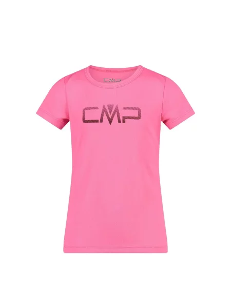 Koszulka dziewczęca z okrągłym dekoltem CMP Logo różowa