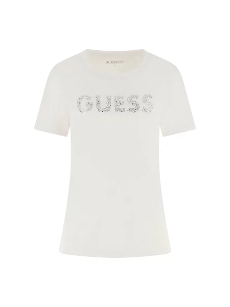GUESS Tricou argintiu alb