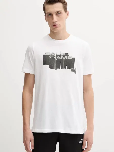 Тениска Puma PUMA x SQUID GAME с принт бежово