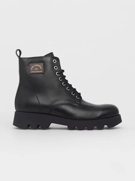 Buty do kostki Karl Lagerfeld skórzane czarne