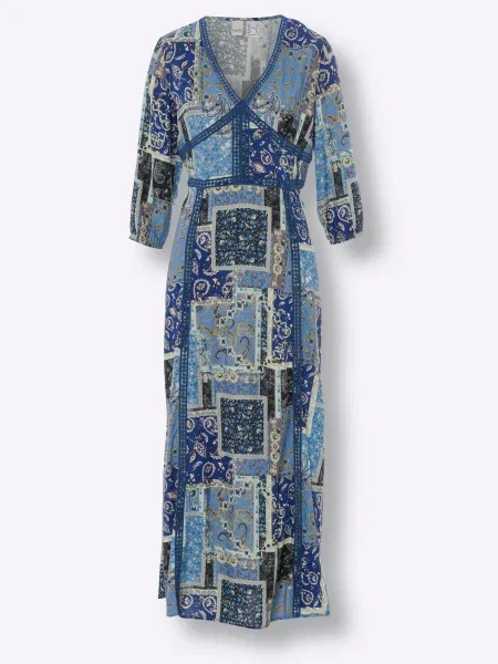 Heine Rochie crem / gențiană / deschis / maro închis albastru