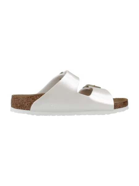 Pantofle Birkenstock s perlami bílé
