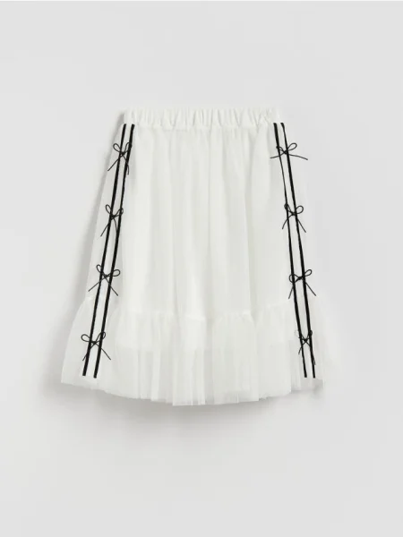 Reserved Тюлева спідниця з бантиками кремовий 