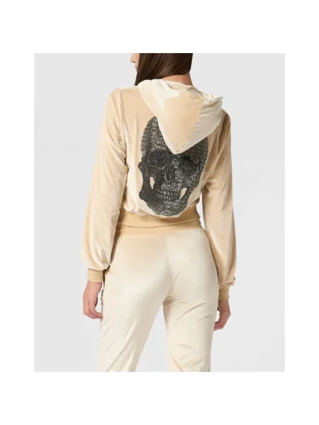 Bluza z kapturem Philipp Plein beżowa