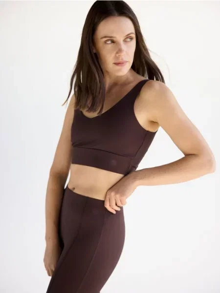Reserved Crop top maro-închis maro
