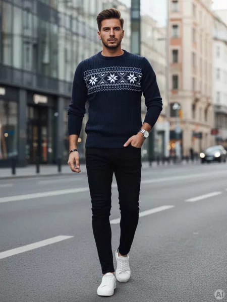 Sweter Dstreet granatowy