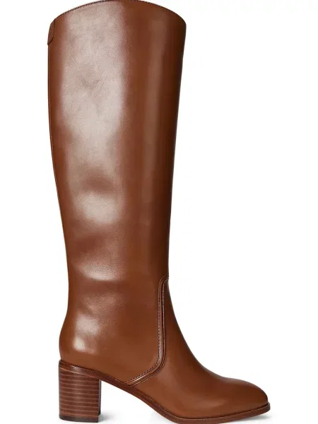 Kožené čižmy Lauren Ralph Lauren Charly hnedá